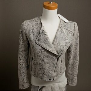 NEW cupcakes & cashmere Anthropologie Isabell Faux Leather Jacket Streetwear XS